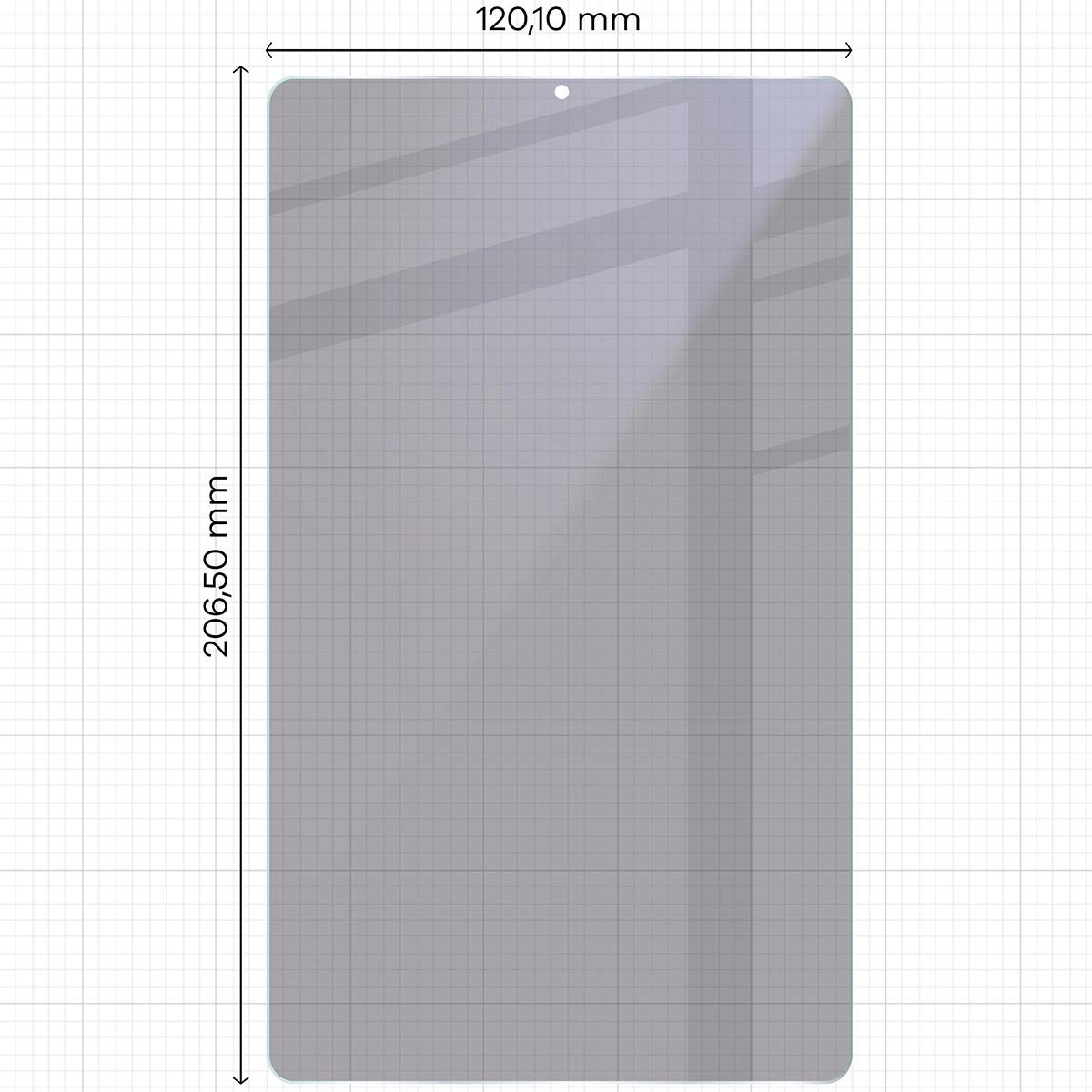 Wymiary szkła Bizon Tab Hybrid Shadow do Galaxy Tab A11